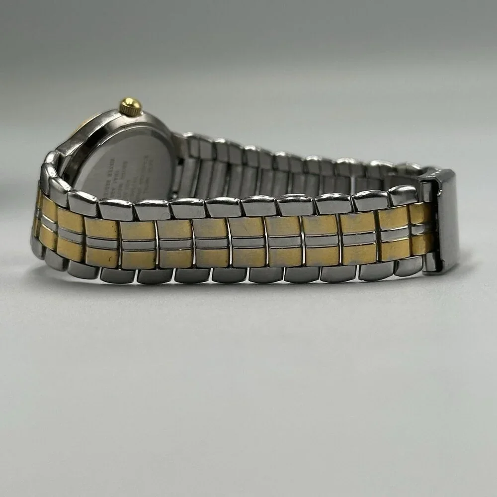 3/$30 Armitron Watch Women Two Tone Gold Silver Round Dial Roman Numerals